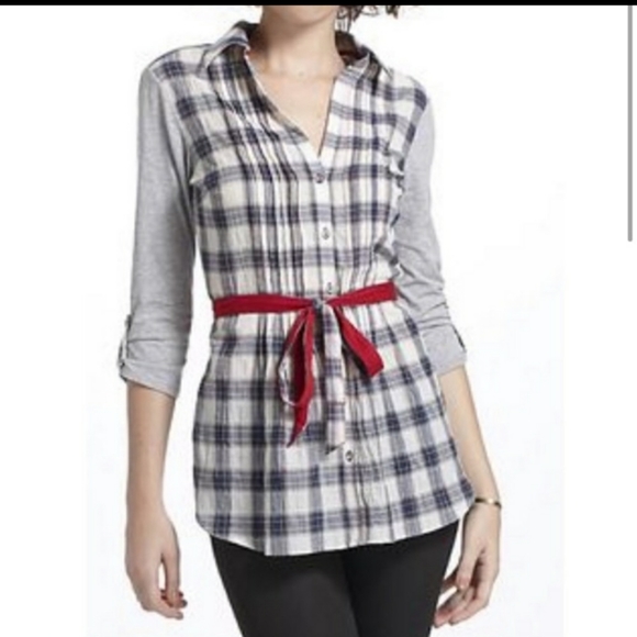 One September Anthropolpgie Plaid Button-Down Top - Picture 10 of 10